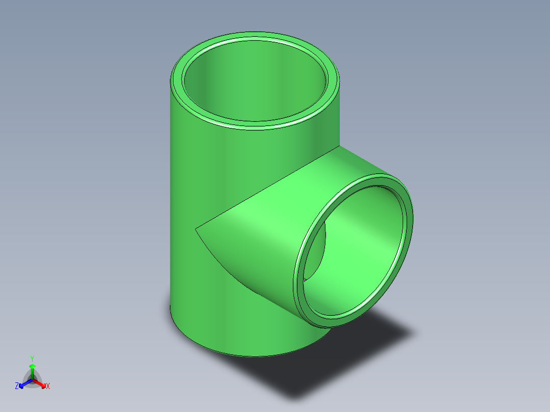 B3004514-三通融合 Ø25-32-50，水正等轴测图