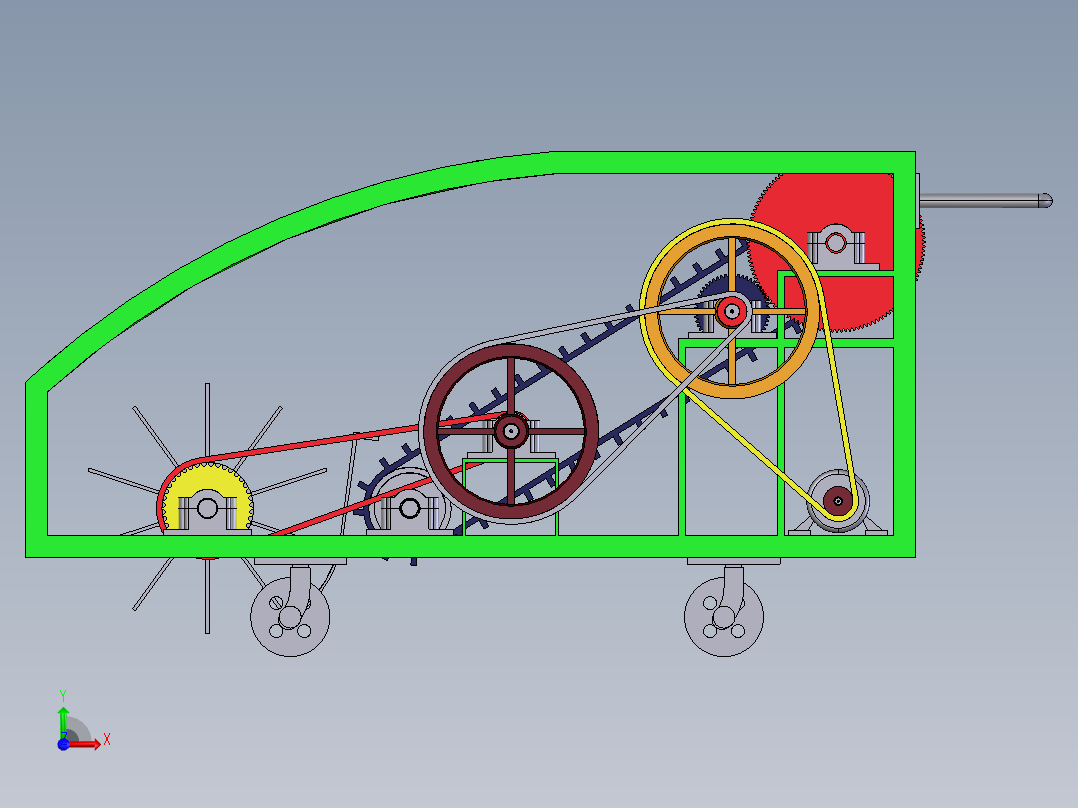 道路垃圾清扫机设计【三维模型+13张CAD图纸+说明素材】+SW前视图