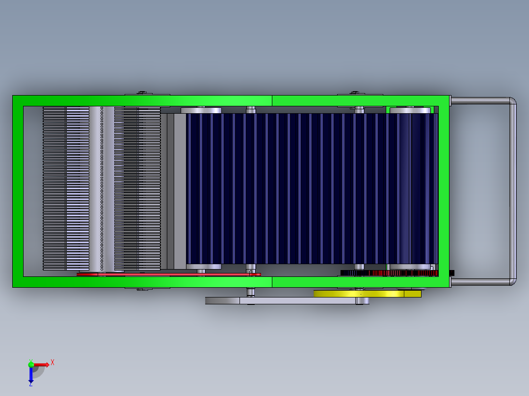 道路垃圾清扫机设计【三维模型+13张CAD图纸+说明素材】+SW俯视图