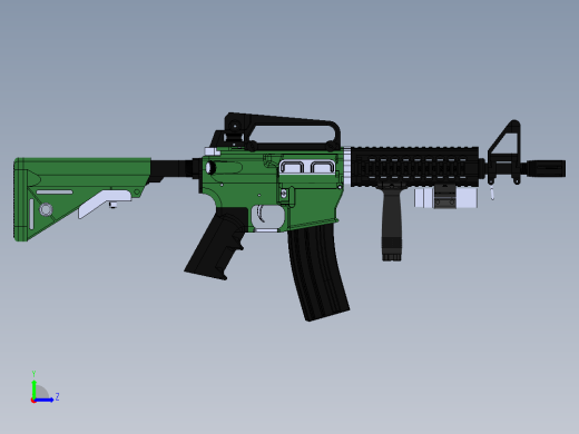 手枪左轮冲锋枪老式狙击步枪设计3D图纸airsoft-mk18-assault-rifle SW STP左视缩略图