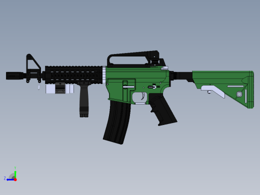 手枪左轮冲锋枪老式狙击步枪设计3D图纸airsoft-mk18-assault-rifle SW STP右视缩略图