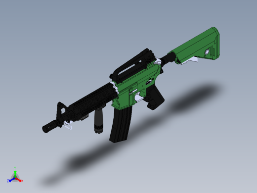 手枪左轮冲锋枪老式狙击步枪设计3D图纸airsoft-mk18-assault-rifle SW STP正等轴测缩略图