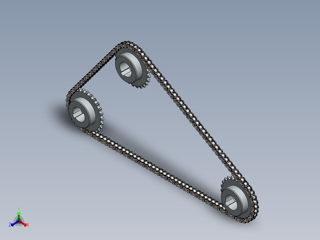 简单链轮机构仿真正等轴测图