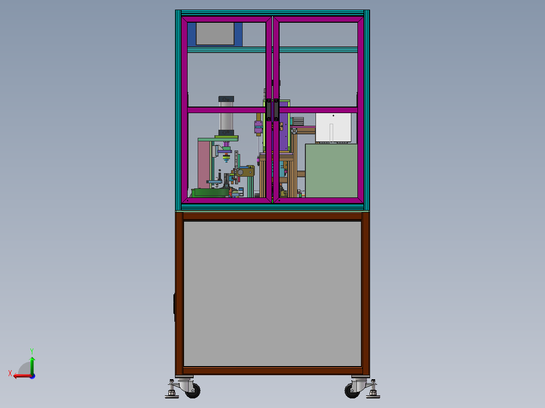 水泵上盖压垫片自动打螺丝一体机后视图