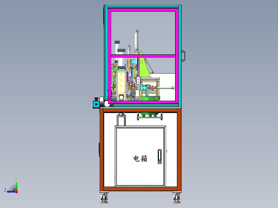 水泵上盖压垫片自动打螺丝一体机右视图