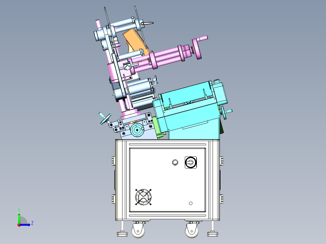 打标机贴片机左视图