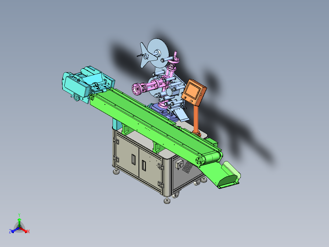 打标机贴片机正等轴测图