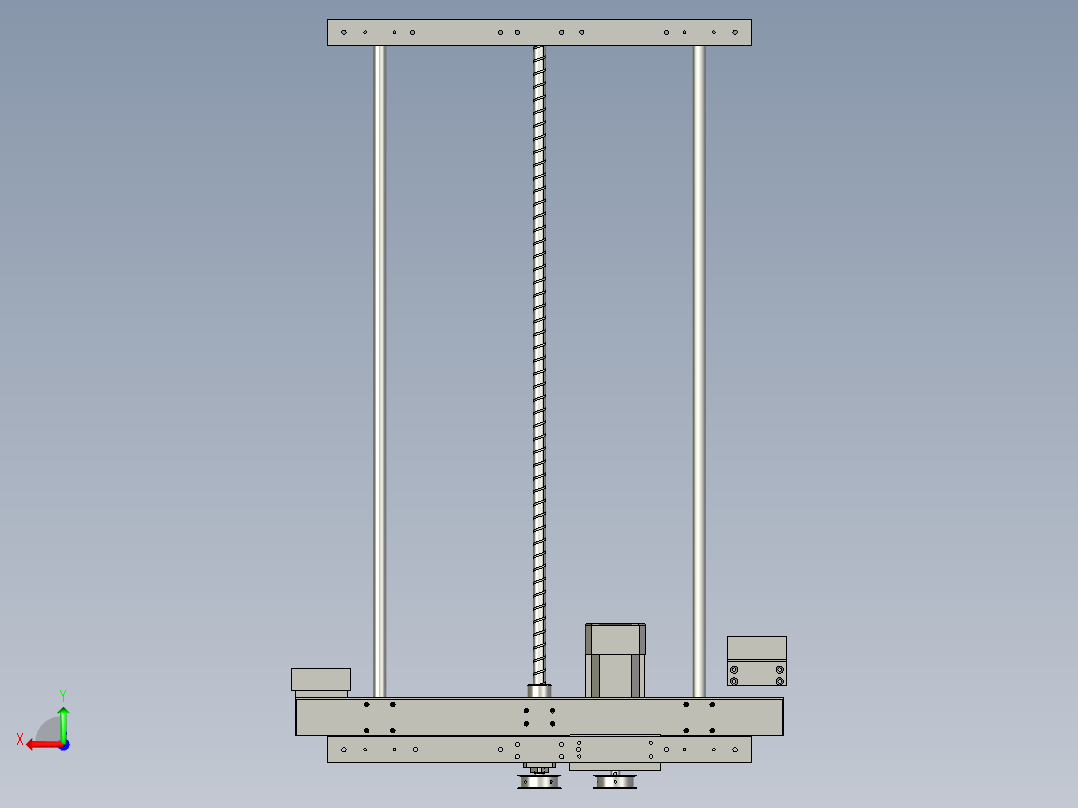 丝杠组装配后视图