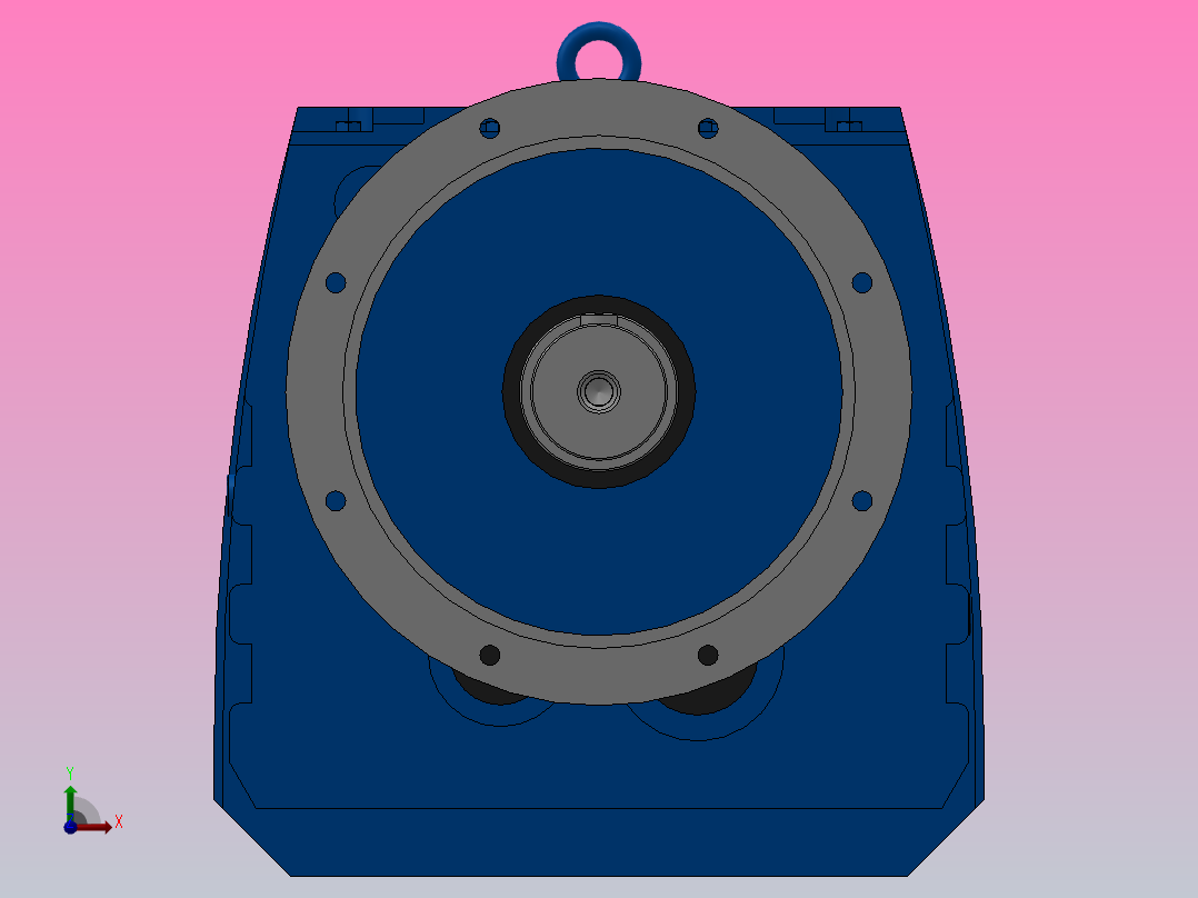 RF167R97法兰轴伸式组合型斜齿轮减速机RF167R97-Y4-4P-112M-M1-0°-Φ660前视图