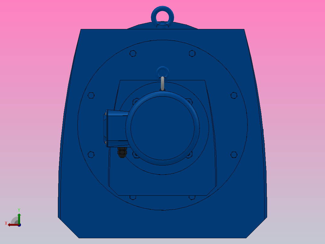 RF167R97法兰轴伸式组合型斜齿轮减速机RF167R97-Y4-4P-112M-M1-0°-Φ660后视图