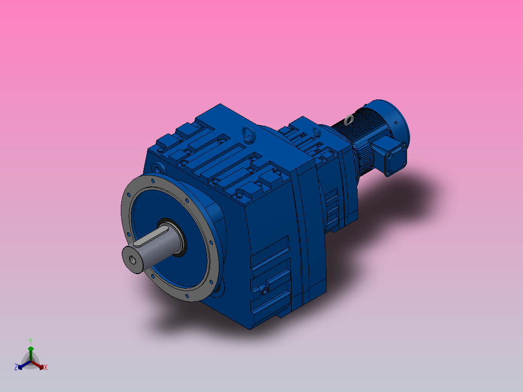RF167R97法兰轴伸式组合型斜齿轮减速机RF167R97-Y4-4P-112M-M1-0°-Φ660正等轴测图