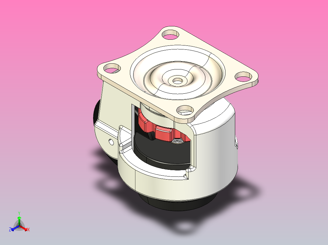 可调调平脚轮主视图