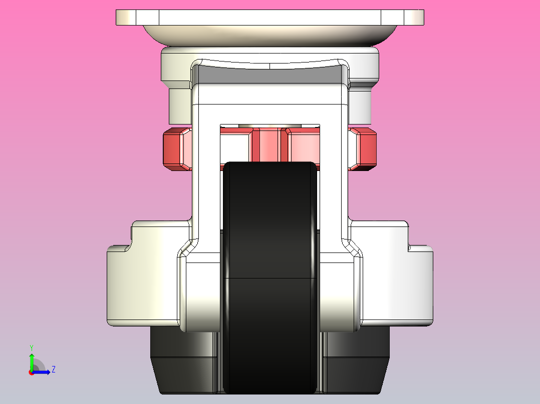 可调调平脚轮左视图