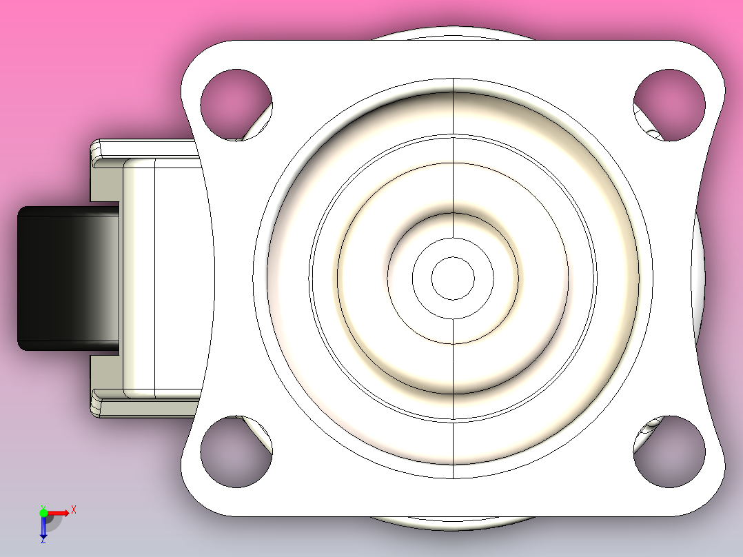 可调调平脚轮俯视图