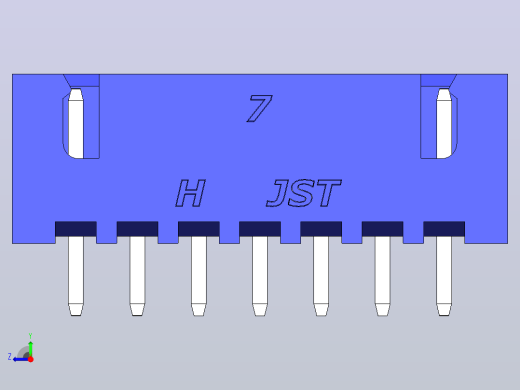 连接器蓝色JST XH 7针2.54 mm右视缩略图