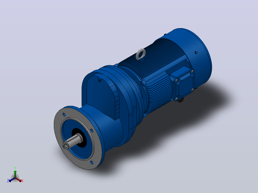 RXF57法兰轴伸式安装斜齿轮减速机RX57-Y0.25-4P-71-M1-0°-Φ160主视图