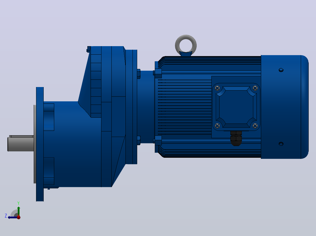 RXF57法兰轴伸式安装斜齿轮减速机RX57-Y0.25-4P-71-M1-0°-Φ160右视图