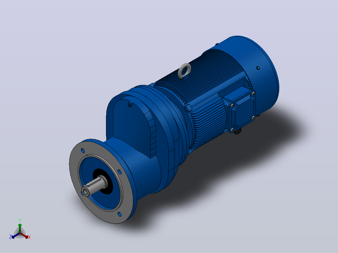 RXF57法兰轴伸式安装斜齿轮减速机RX57-Y0.25-4P-71-M1-0°-Φ160正等轴测图