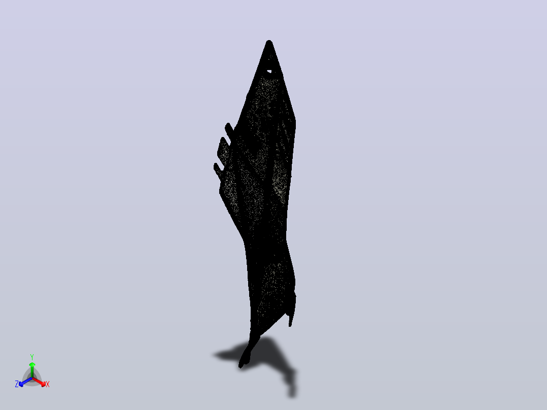 自行车右侧面板的3D原始扫描主视图