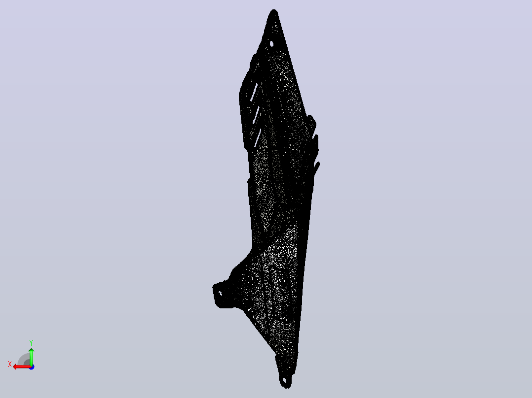 自行车右侧面板的3D原始扫描后视图