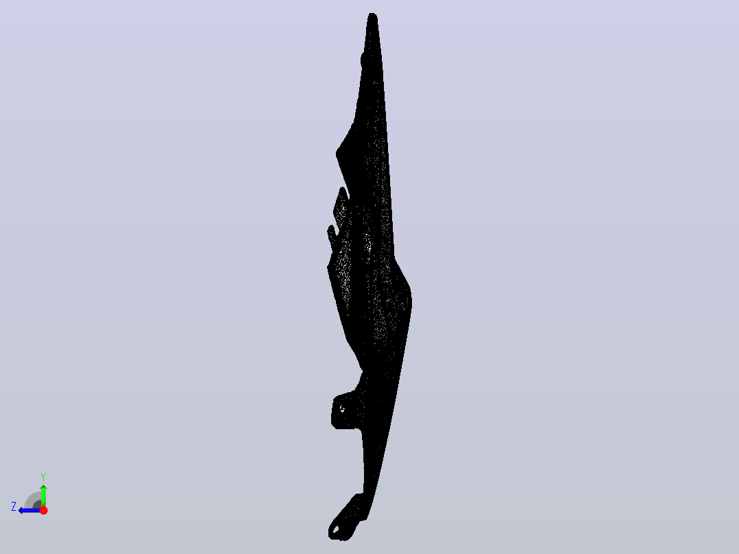 自行车右侧面板的3D原始扫描右视图