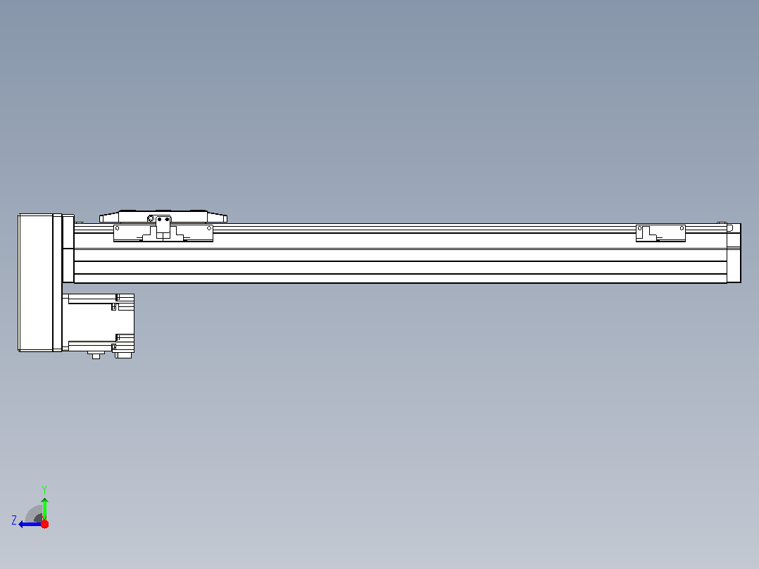 滚珠丝杠直线轴内置导轨TPA-GCR-80-1610C-L500-MP-M40-N3右视图