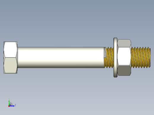 M16 x 2六角头螺栓和螺母左视缩略图