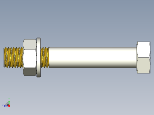 M16 x 2六角头螺栓和螺母右视缩略图