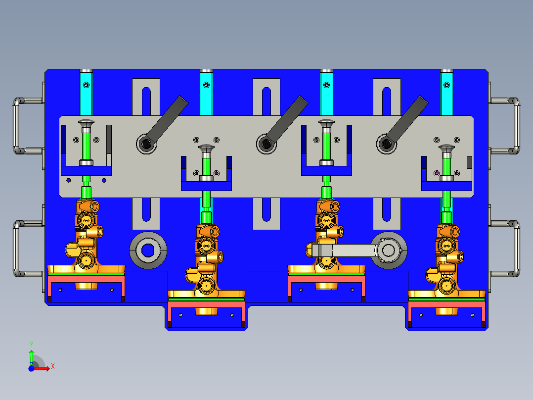 制动主缸测量夹具 3D模型SW前视图