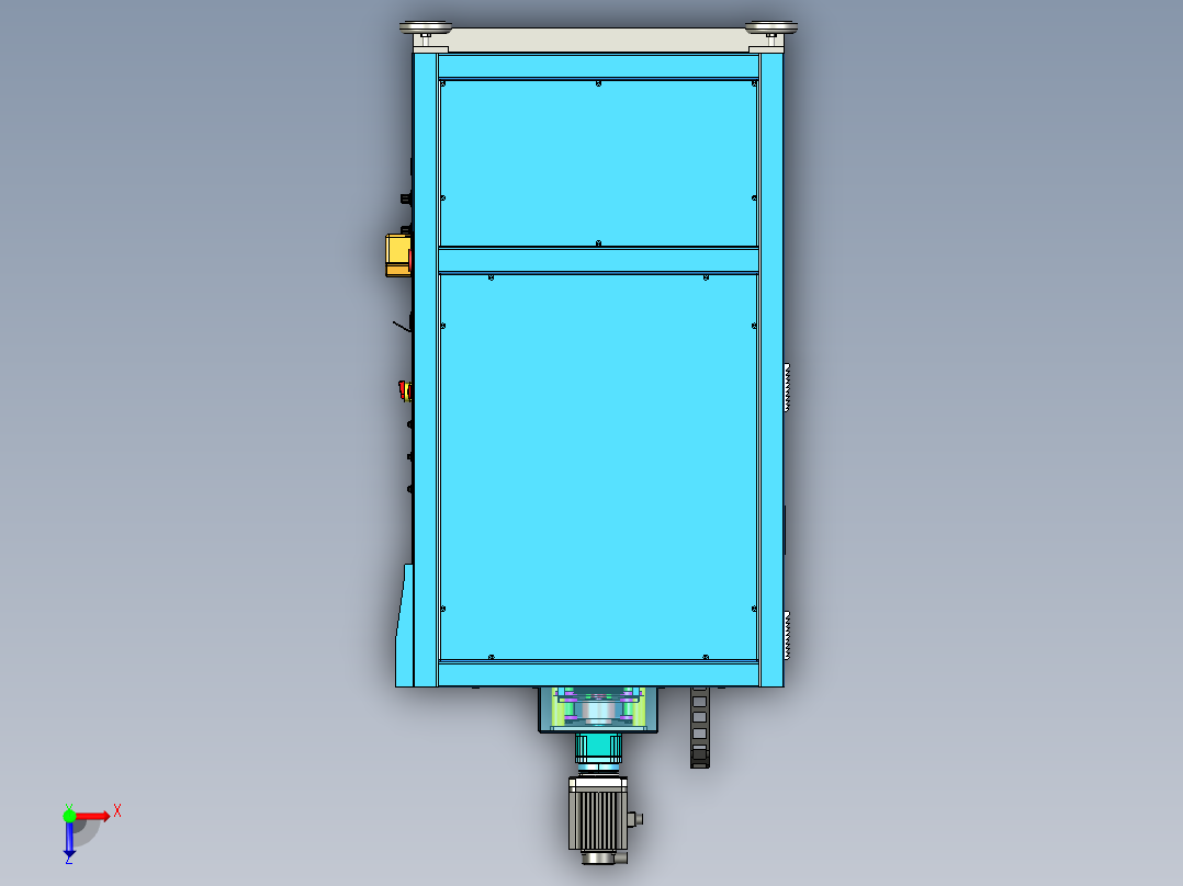 双丝杆热铆焊接机俯视图
