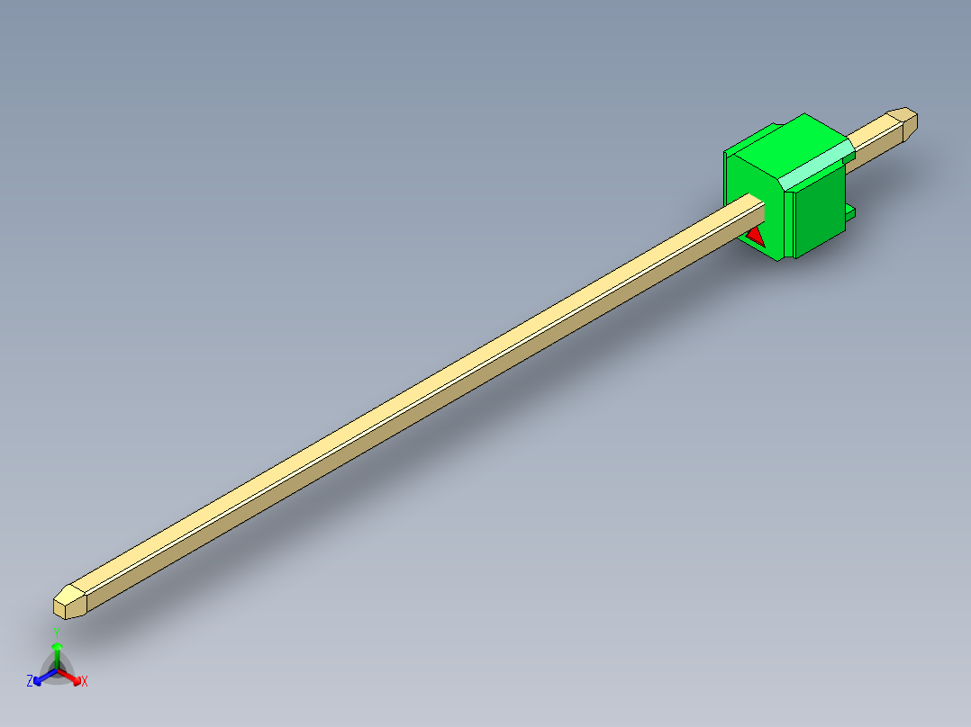 彩色公头100mil（2.54mm）系列-DS1021_green_1x01p_100mil_Type43_rev1.0正等轴测图
