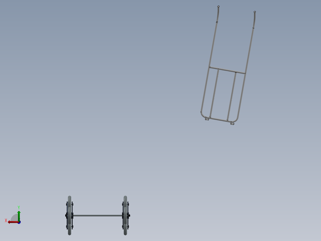 爬楼梯托架后视图