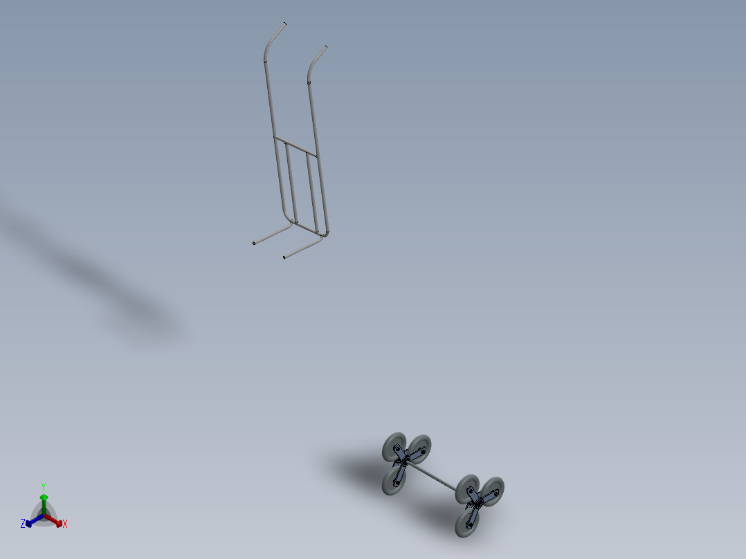 爬楼梯托架正等轴测图