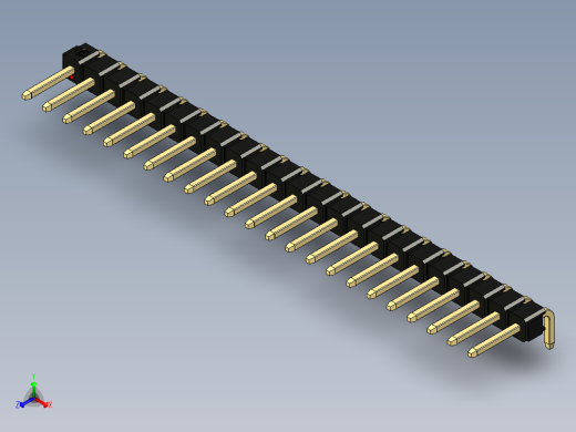 彩色公排针 100mil 2.54mm 系列-DS1022_black_1x23p_100mil_TypeD_rev1.0