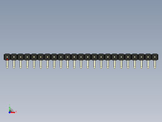 彩色公排针 100mil 2.54mm 系列-DS1022_black_1x23p_100mil_TypeD_rev1.0前视缩略图