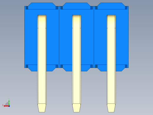 彩色公排针 100mil 2.54mm 系列-DS1022_blue_2x03p_100mil_TypeD_rev1.0后视缩略图