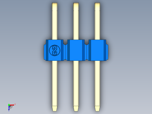 彩色公排针 100mil 2.54mm 系列-DS1022_blue_2x03p_100mil_TypeD_rev1.0俯视缩略图