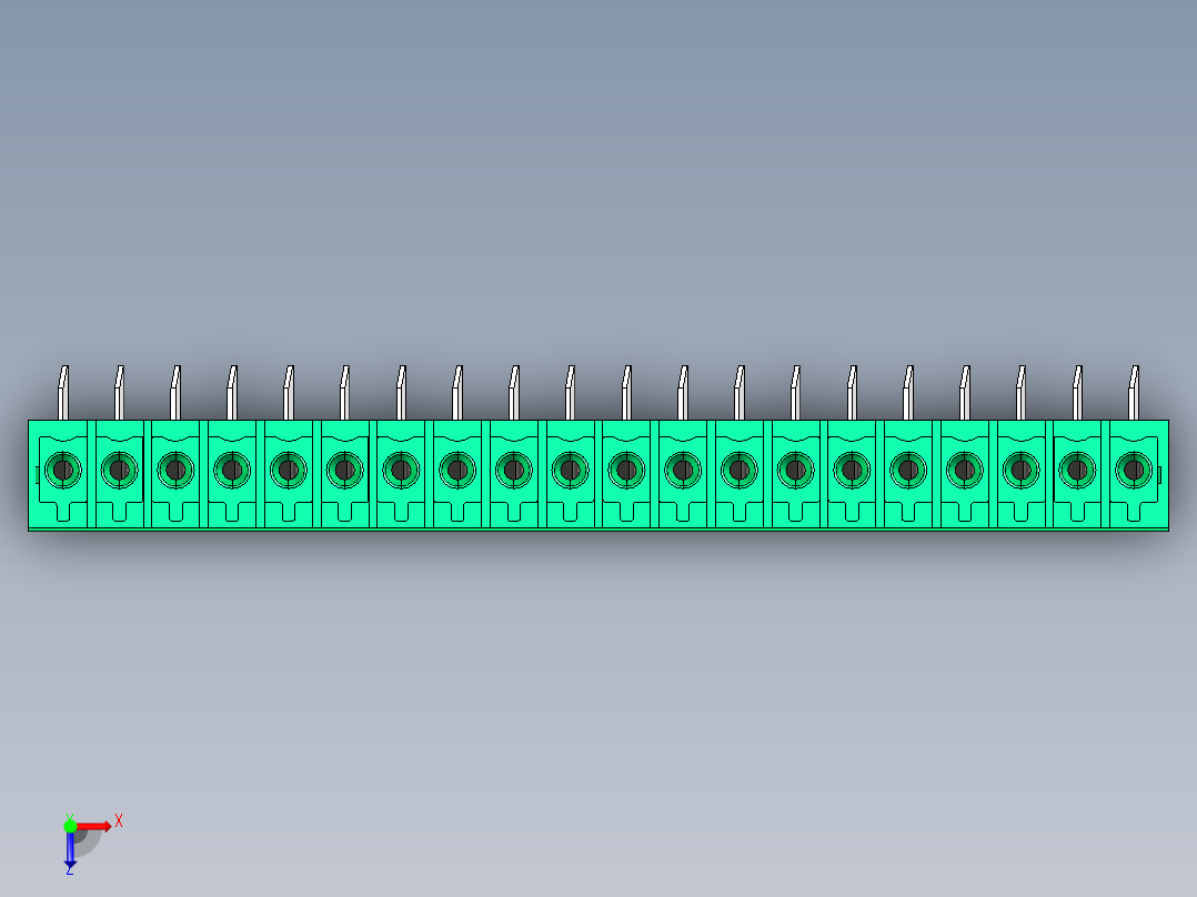 DEGSON 15EDG 系列 3.5mm 插拔式接线端子 FullPack-15EDGA-3.5-20P-14-00AH俯视图