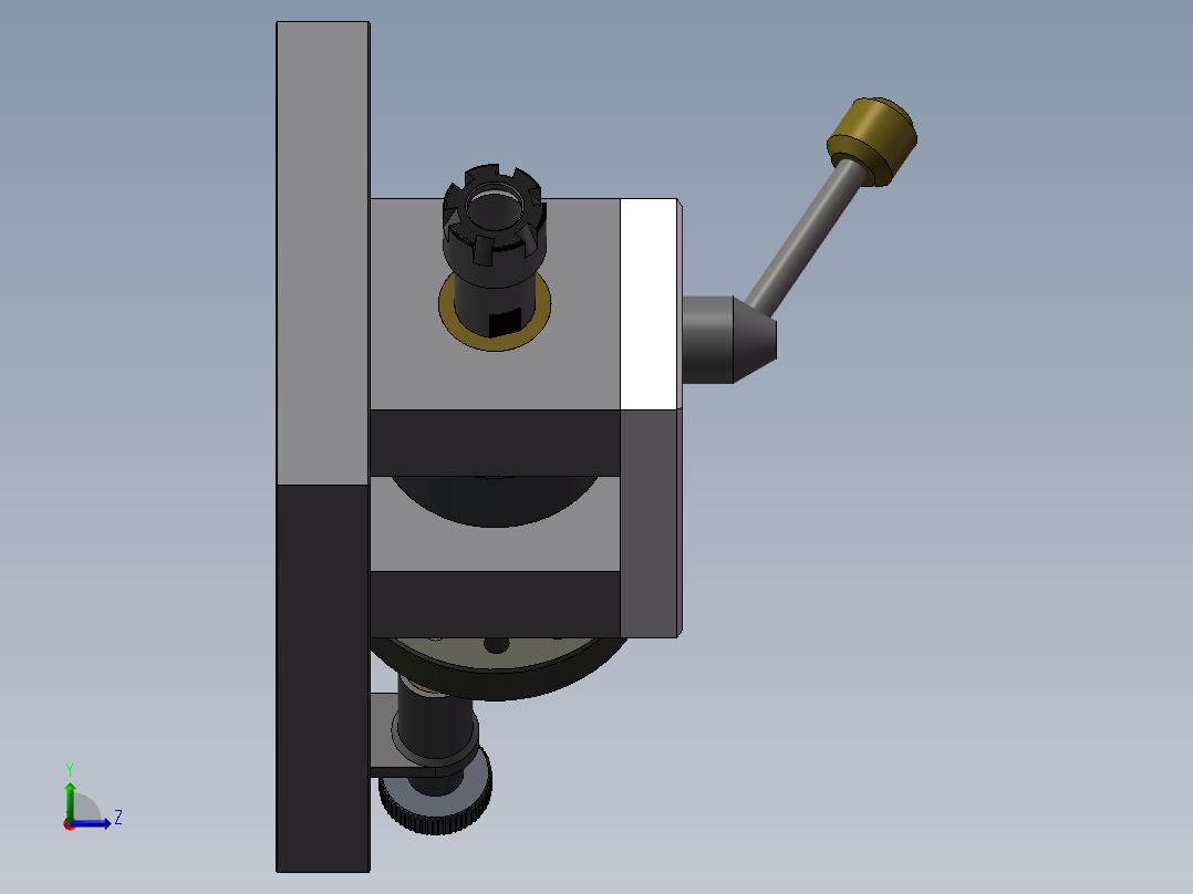 CNC数控夹具类手动分度头左视图