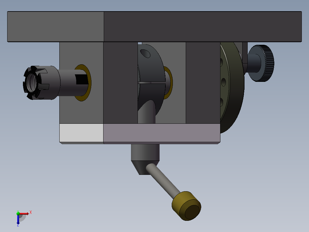 CNC数控夹具类手动分度头俯视图