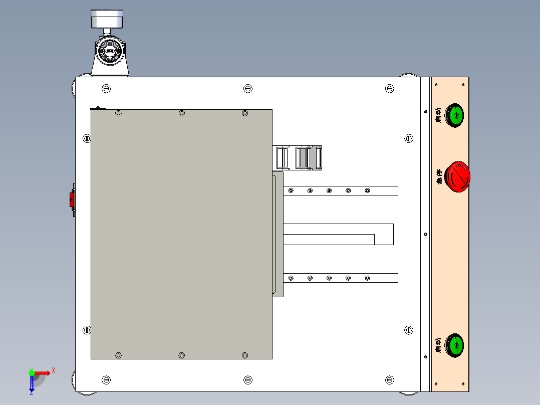 影像显示板按键检测机俯视图