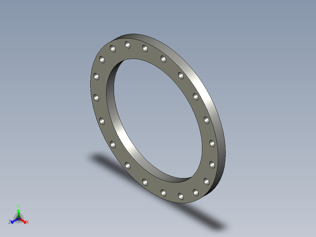 钢法兰DN10到DN600正等轴测图