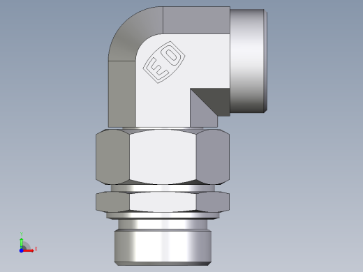 卡套式工业通用硬管接头EO_Assembled_adjustable_standpipe_elbow_EVW35LMOMD71前视缩略图