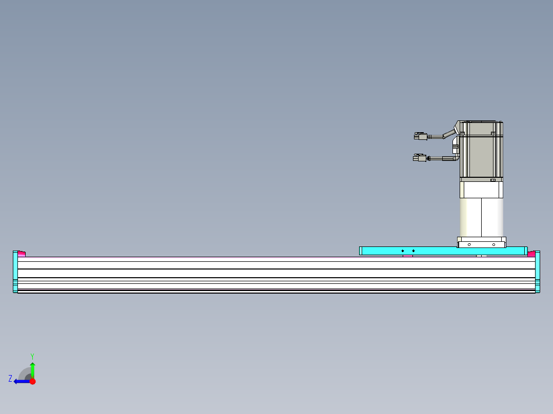 东锦齿条传动DH175G-L167-S600-BU-减速机+750W.STEP右视图