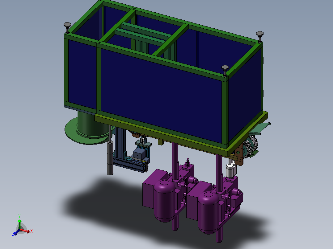 链板式自动攻牙机 非标自动化设备3D图纸3D模型