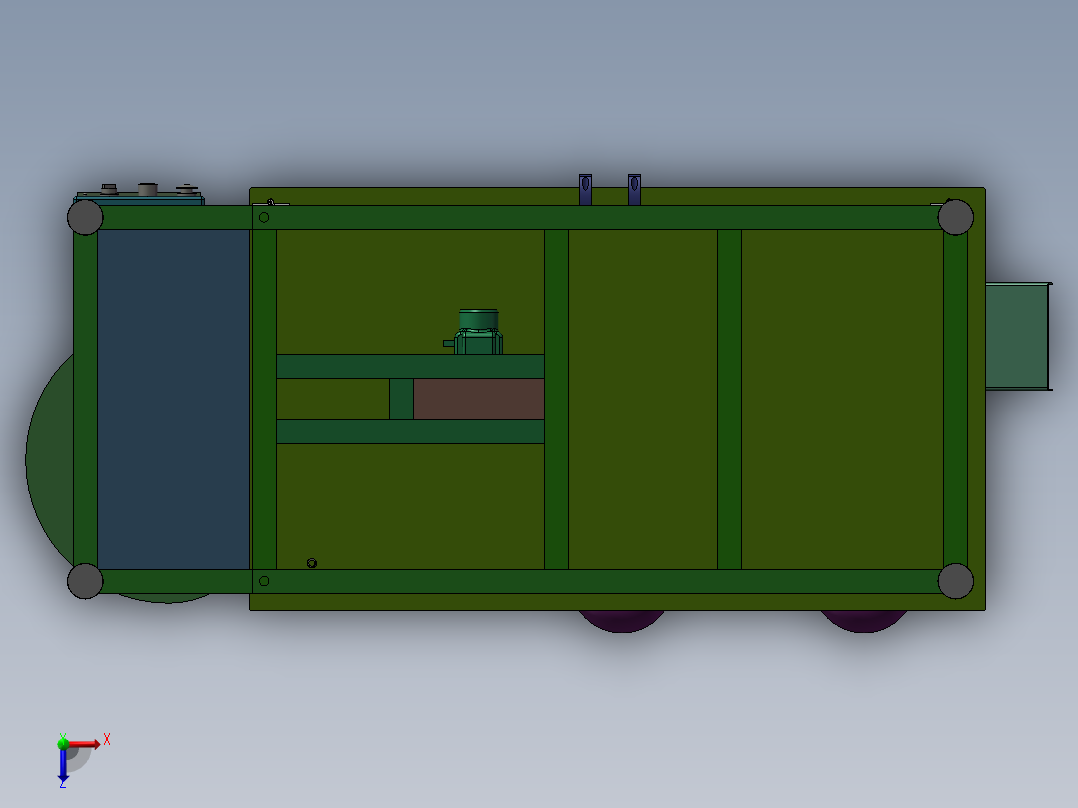 链板式自动攻牙机 非标自动化设备3D图纸3D模型俯视图