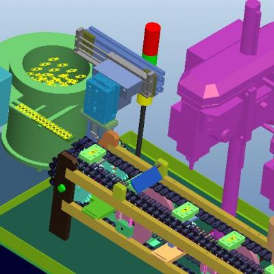 链板式自动攻牙机 非标自动化设备3D图纸3D模型