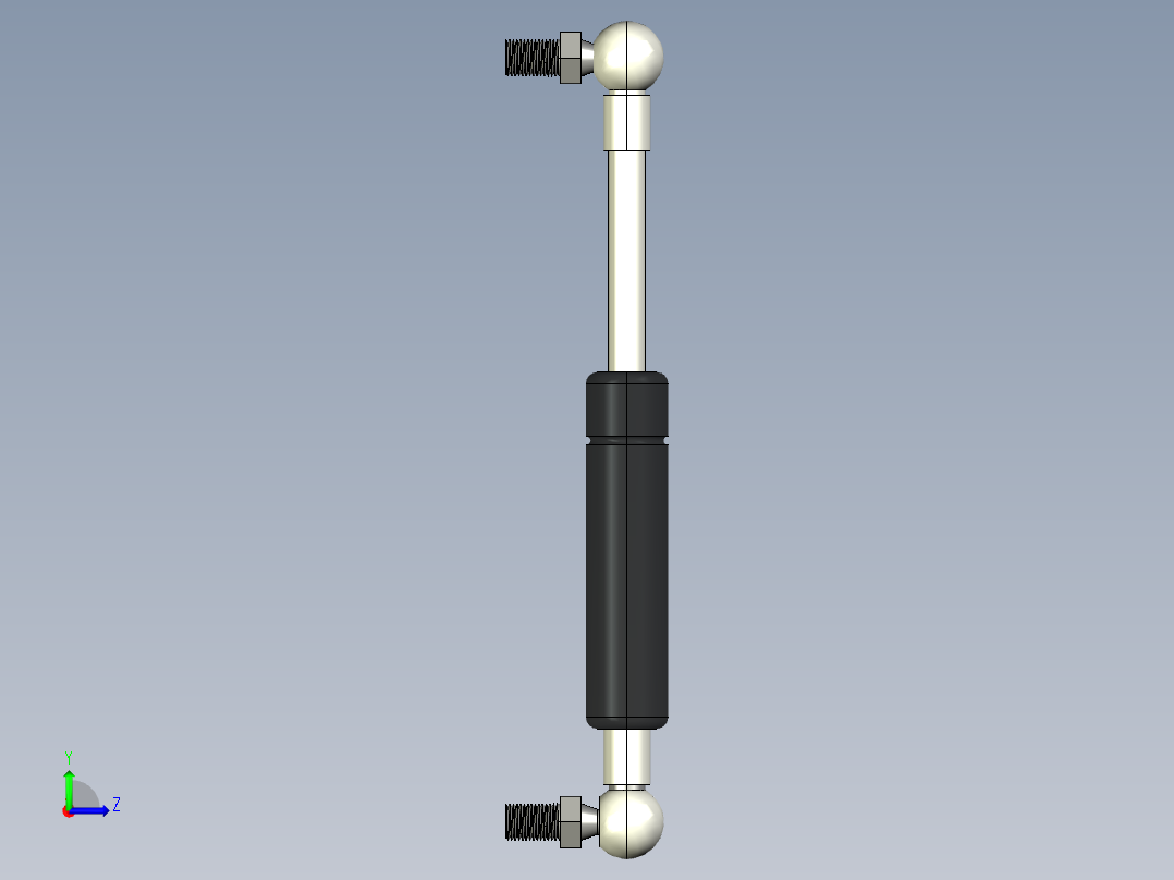 Q气压弹簧B310000029(12KG L165 和尚頭)左视图