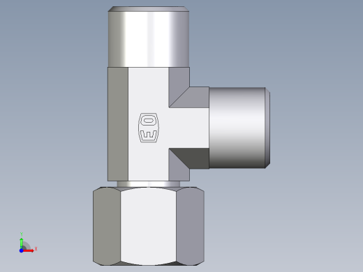 卡套式工业通用硬管接头EO_Swivel_nut_run_tee_EL08SOMD71前视缩略图