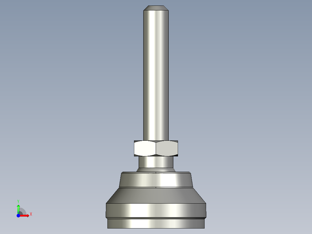 水平調整腳座LSA32-3D多系列多零件图纸模型前视图